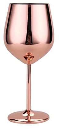 ULPUDFAO Verre À Vin 500 ML Verre Rouge Verre Argent Rose Gobelets Gobelets Juice Boisson Champagne Gobelet Parti Barware Outils de Cuisine 304 Acier Inoxydable Verre À Vin Rouge(Rose Gold)