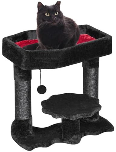 Gothic Cat Tree,Cat Tower with Coffin Cat Bed,Halloween Black Cat Tree Tower with Sisal Scratching Posts & Spider Toy,Spider Toy Cat Activities Center for Pet Furniture