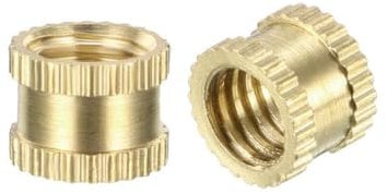 TOP-VIGOR 50Pcs Threaded Insert Knurled Nuts, M6 x 6mm x 8mm OD Brass Female Thread Knurled Nuts, Embedment Nut Insert for 3D Printer