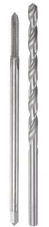 TOP-VIGOR Tap & Bit Sets, M6 x 1 H2 Straight Flute Machine Thread Milling Tap 150mm Extra Long, 6mm High Speed Steel (HSS) Twist Drill Bit for DIY, Repair, Cutting External and Internal Thread