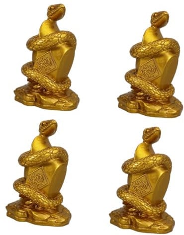 Sosoport 4 Stück Harz Schlangenornamente Schlangenmodell Kleine Schlangenfigur Skulptur Schnitzerei Schlangenstatue Schlangenskulptur Retro Schlangenstatue Chinesische Schlange