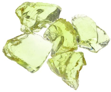 sourcing map Feuerglas für Feuerstelle, 5–8 cm, hochglänzender, reflektierender Glasstein für Natur- oder Propan-Kamin, sicher für Außen- und Innenbereich, olivgrün, 400 g