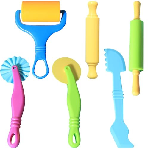 Knete Zubehör,6-Teilig Knetwerkzeug,Knete ab 2 Jahre,Play Werkzeug Knetset set Knet,für Kinder Knetzubehör Knetä Jahr,Jahren Kneten Werkzeuge,Kinderknete Formen Plastilin DIY Kinderknetekinderknete