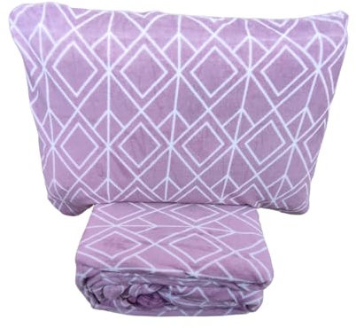 Generico Completo Lenzuola Matrimoniale in Pile Coral Caldo e Morbido corallina 4 Pezzi Queen