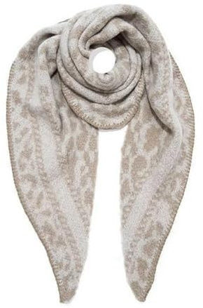 ADEL Dreieckstuch Trendiger & Hochwertiger Leopard Muster Schal, Wärmer Winterzubehör, Stilvoller Winterkomfort aus Italien (Creme)