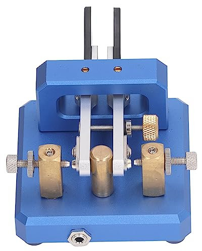 KIMISS Morse Code Dual-Paddle Automatic Keyer for Shortwave CW Transceiver - Precision Transmitter for Amateur Radio & Ham Operators (Blue)