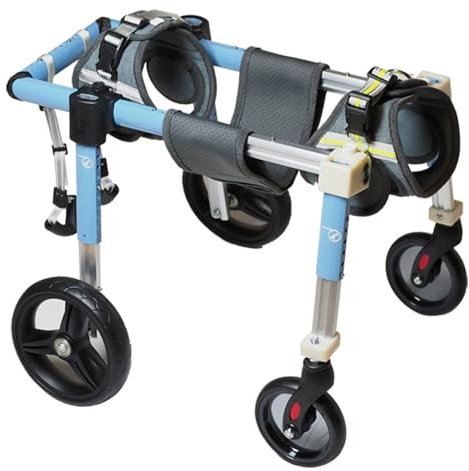 Innovz Hunderollstuhl 2 oder 4 Räder Hinterbein Rollstuhl für Haustiere, Aluminium-Rollstuhlwagen für Hunde, Unterstützt Gelähmte Haustiere Bei Der Wiederherstellung Ihrer Mobilität(XXL)