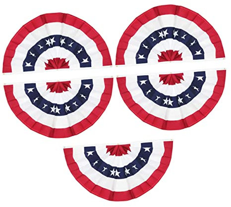 CAXUSD 5stücke Flaggenbanner Patriotische Faltfächer Für Amerikanische Festlichkeiten Für Garten Und Partydekorationen