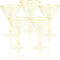 Dorclife 20 Verres à Martini Réutilisables en Plastique Martini en Plastique Transparent Cocktail En Plastique Tasse pour Fêtes Mariage Anniversaire Buffets (or)