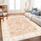 Pmnadfdag Teppich Wohnzimmer 200 x 300 cm Große Esszimmer Schlafzimmer Teppich Waschbar,für Büro Schlafzimmer Bettvorleger Vintage Blumenbeige