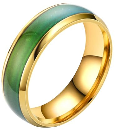 Farbwechsel-Ringe – temperaturempfindliche Stimmungsringe | Edelstahl-Herz-Design für Damen und Mädchen, one size, Zink, Kein Edelstein