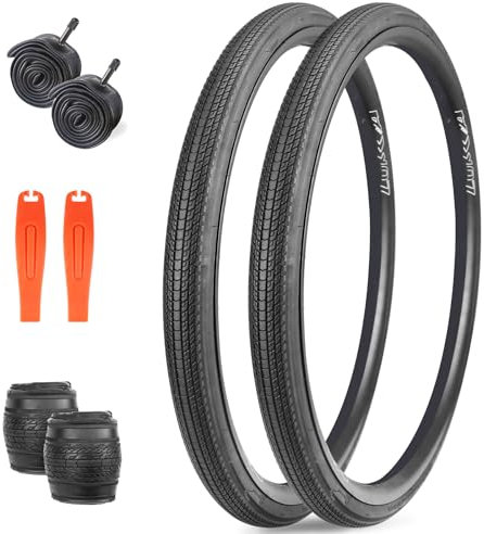 MEGHNA Fahrradreifen 700C Rennrad, faltbar, 700 x 35 C, Reifen für Straßenrennen, schnell rollender Ersatzreifen für Rennrad, Fixed Gear Bike, Gravel Bike, Hybrid-Fahrrad (700 x 35 C, 2 Stück, mit