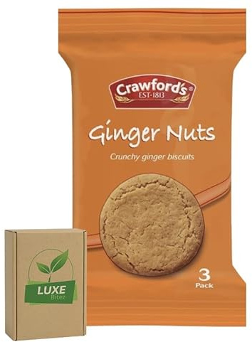 Crawfords Biscuit Portion Mini Packs | Perfect for On-The-Go Snacking, Office, Travel | Ginger Nuts Flavour - 40 Packs (3 Biscuits In Each Pack)