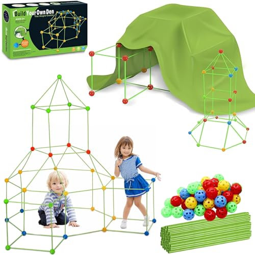 122pcs Kreatives DIY Bauspielzeug, Diy HöHle Kinder Konstruktionsspielzeug, Höhle Bauen Kinder,Spielhaus Indoor,Konstruktionsspielzeug,Creative Forts,Höhle Bauen FüR MäDchen Jungen