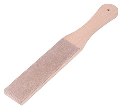 Leather Strop for Knife Sharpening, Double Sided Stropping Leather Beech Wood Sharpening with Ergonomic Handle for DIY Honing