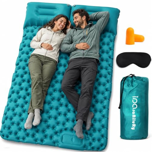 Luftmatratze Camping Ultraleichte Isomatte Camping mit Fußpresse Pumpe, Aufblasbare Matratze für Outdoor Wandern Backpacking Strand, Camping Matratze