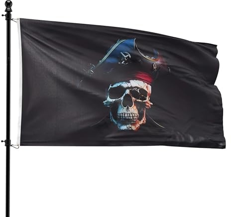 VlagDirect Bandiera dei pirati - Bandiera a tema pirata - 90 x 150 cm.