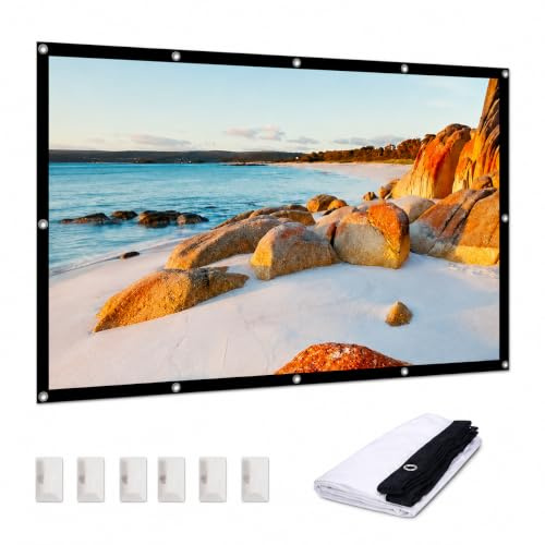 IN&VI Leinwand Beamer Outdoor 150 Zoll 16:9 HD Faltbarer Beamer Leinwand, Anti-Falten Doppelseitige Tragbarer Projektor Leinwände für Zuhause, Schule, Treffen