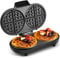 VonShef Double Waffle Maker – Double Belgian & American Waffle Machine with Non Stick Plates, 1200W, Savoury Snacks & Desserts, Auto Temperature Control, Cool Touch Handle – Silver