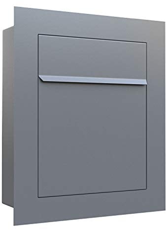 Unterputz-Briefkasten, Design Einbaubriefkasten Bari Grau Metallic - Bravios