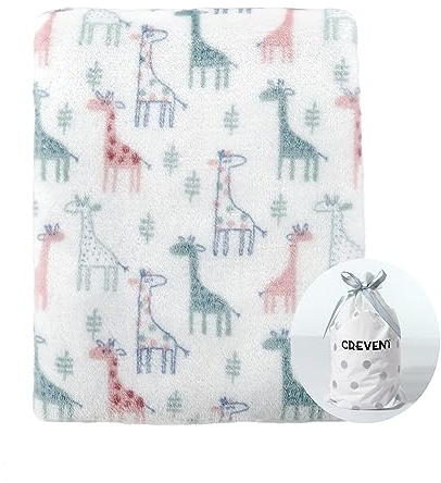 CREVENT Niedliche seidige Plüsch-Babydecke für Mädchen und Jungen, Kleinkinder, Neugeborene, Kinderbett, Kinderbett, Kinderwagen, Geschenk für alle Jahreszeiten, Elfenbeinfarben