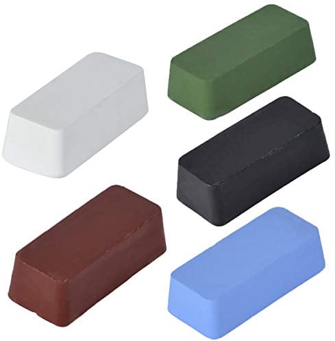 Polishing Compound, 5PCS Jicyor Metal Polishing Kit,Leather Strop Sharpening Polishing Compounds Multifunction Buffing Compound Kit for Honing Knives Woodcarving Chisels (Black,Red,Blue,Green,White)