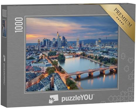 puzzleYOU: Puzzle 1000 Teile „Frankfurt am Main in der Dämmerung“ – aus der Puzzle-Kollektion Main
