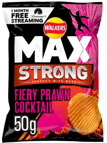 Walkers MAX STRONG Fiery Prawn Cocktail 50g (Case of 24)