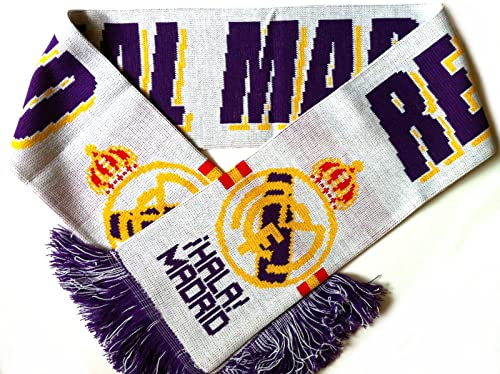 Real Madrid Schal Fanschal Fussball Schal Jaquardschal weiss