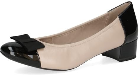 CAPRICE Damen Pumps Lack mit Blockabsatz, Beige (Beige Comb), 37.5 EU
