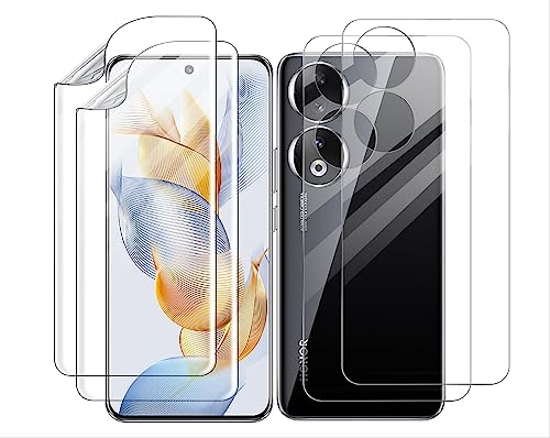 GIOPUEY [2+2 Pack Protector Pantalla Compatible con Honor 90 5G, con Protector Trasero, TPU Flexible, Ultra Delgado, Funda Compatible, Resistente a Los Arañazos
