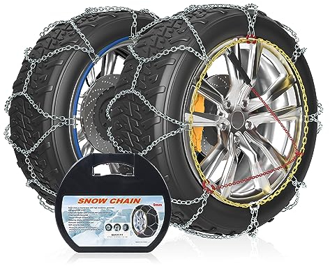 Richeer Schneeketten für Reifen 225/60 R15, KNS, 1 Paar, Schnellmontage für professionellen Nutzfahrzeuge Gebrauch & Lieferwägen Wohnmobile Allradfahrzeuge