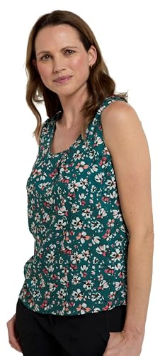 Mountain Warehouse Orchid Printed Womens Vest - Lightweight Ladies Tank Top, Breathable Cami, Easy Care Tee Shirt - for Spring Summer, Holidays, Travelling, Picnics Dark Teal Women's Size 14