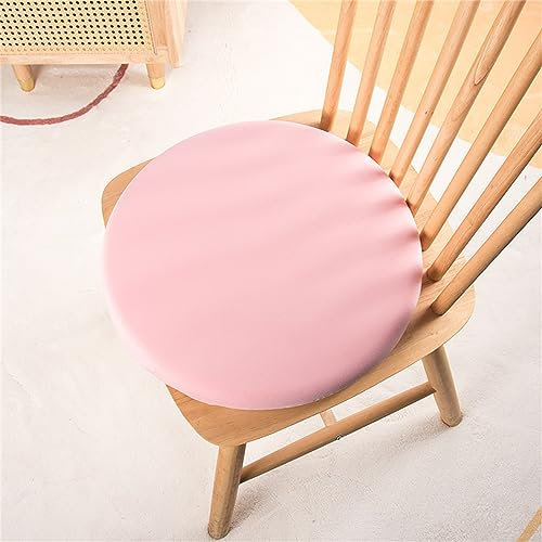 FANSU Coussin de Chaise Ronde, Coussin de Siège Mousse à Mémoire de Forme Galette de Chaise Rond Coussins de Chaises Lavable Coussins de Tabouret pour Intérieur Extérieur (30x30x3cm,Rose)