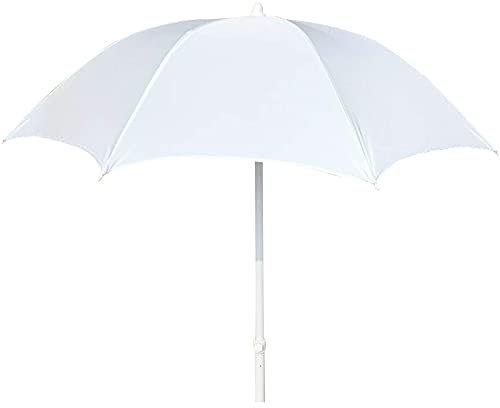 LiJJi Parasol Beach Umbrella White Sun Umbrella 1.6m 5.2 Feet Garden Parasol Outdoor Anti-ultraviolet Parasol Decorative Pho