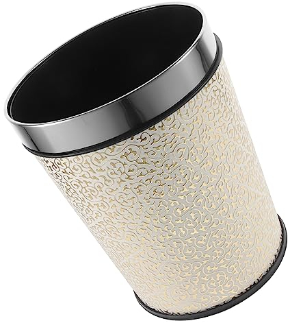 TEHAUX Vintage Style Bathroom Bin Sturdy Home Trash Can Large Waste Bin Lid Retro Chinese Design