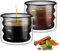 ecooe Schwarz Besondere Wellenförmige Gläser - 120ml Espresso Gläser Doppelwandige Espressotassen Glas 2er Set, Doppelwandig Kaffeegläser Teegläser Espresso Tassen Set für Milch, Geschenk für Frauen