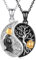 OHAYOO Yin Yang Halskette 925 Sterling Silber Yin Yang Anhänger Kette Partnerketten für Sie und Ihn Yin Yang Schmuck Geschenke für Damen Herren Couple (Krähe und Baum)
