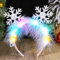 Zoestar Serre-tête lumineux de Noël à LED avec flocons de neige et plumes lumineuses - Accessoires de cheveux pour femme