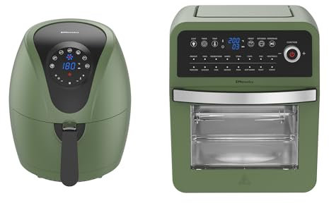 Emtronics Kitchen Set - 12L Digital Oven & 4.5L Single Air Fryer - Sage Green