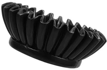 Amosfun Fluted Decorative Bowl Crafts Ruffle Bowl Home Decor for Living Table Centerpiece