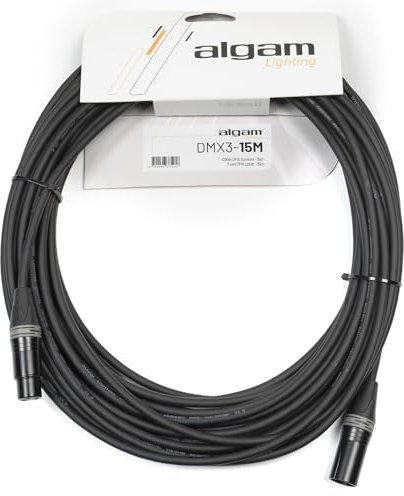 Algam Lighting Cable DMX de 3 pines, 15 m