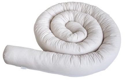 LOOLAY Schlangenkissen – Stoffschlange Dekoratives und Vielseitiges Wohnaccessoire – Stilvoller Zugluftstopper – Rolle aus Bio-Baumwolle – Handgefertigtes Deko-Kissen (Beige 200 cm)