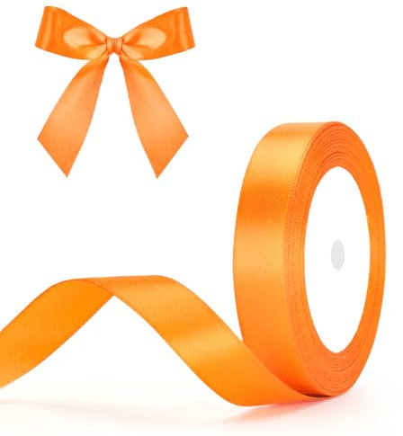G2PLUS Orange Satinband 20mm: Dekoration Geschenkband, 22m Schleifenband zum Bastel, Dekoband für Geschenkverpackung, Dekoration