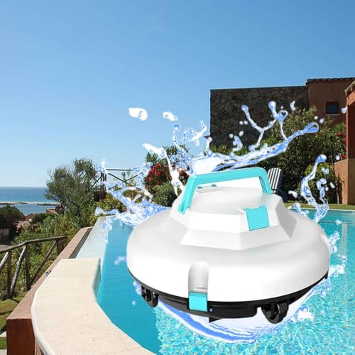 WENYAZIGUO Vacuazione della piscina per la piscina sopra il pavimento, pulitore per piscina robotica senza fili con kit di gancio per la pulizia, robot da piscina automatico per piscine piatte sul