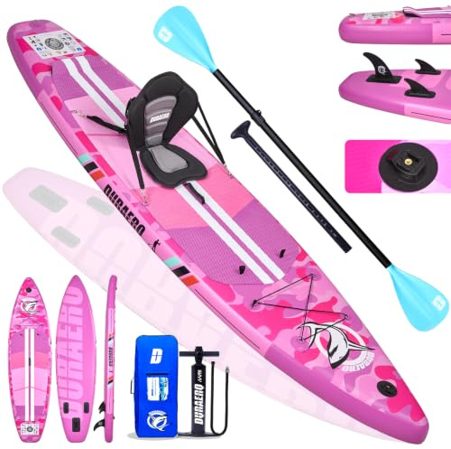 Tavola sup tavola da sup gonfiabile, 330 x 76 x 15 cm, portata fino a 150 kg, supporto per cam, pad integrato a 3 pinze, doppia pagaia regolabile, accessori completi, Pink