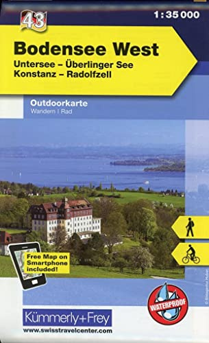 Bodensee West Nr. 43 Outdoorkarte Deutschland 1:35 000: Untersee, Überlinger See, Konstanz, Radolfzell, water resistant, free Download mit HKF Maps ... Outdoorkarten Deutschland, Band 43)