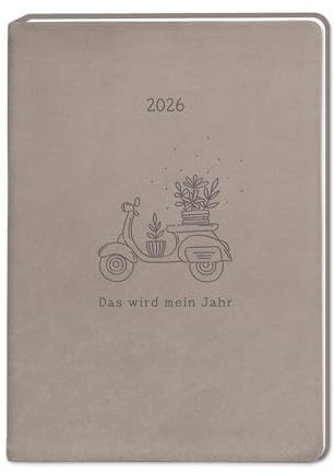 Terminplaner Lederlook 2026 Taupe: Terminplaner Lederlook A6