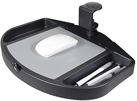 360 Grad schwenkbares Maus-Tablett mit Ablage für Schreibtische und Tische mit einer Dicke von bis zu 3,8 cm