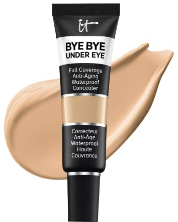 IT Cosmetics, Correcteur Anti-Âge Bye Bye Under Eye, Haute Couvrance, Waterproof, Enrichi en Peptides, Collagène & Acide Hyaluronique, 12 ml, Teinte : Medium Nude 21.5